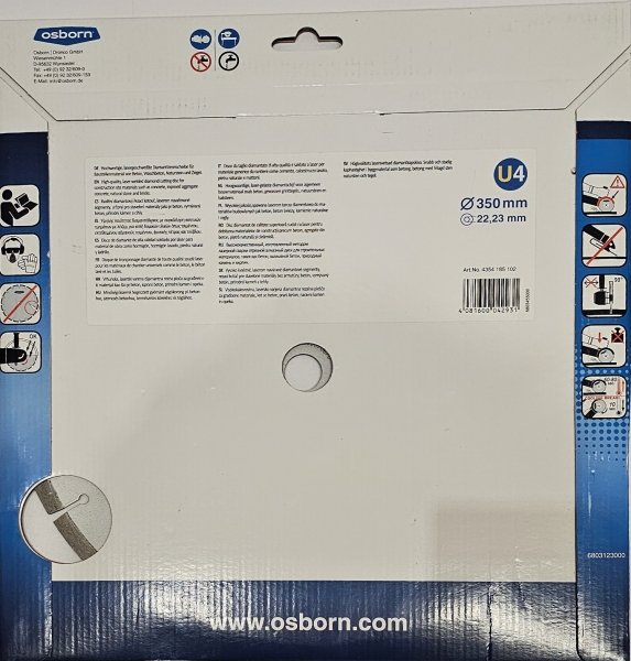Osborn Dronco Diamant Trennscheibe 350 mm x 22,23 mm Dronco Superior U4